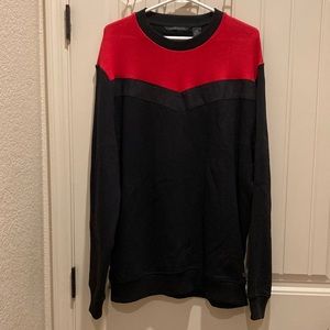 Sean John Chevron Pullover Sweater Men’s Size 2XL Ribbed Collar Cuffs Hem 2 Tone